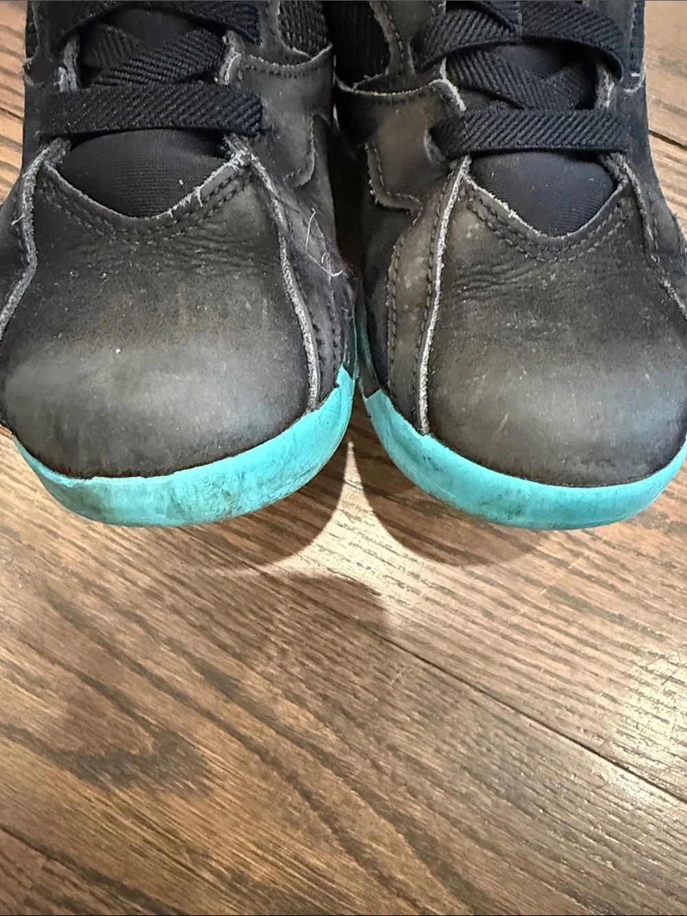 Jordan Kids MVP 92 Black Sneakers with Teal Accents